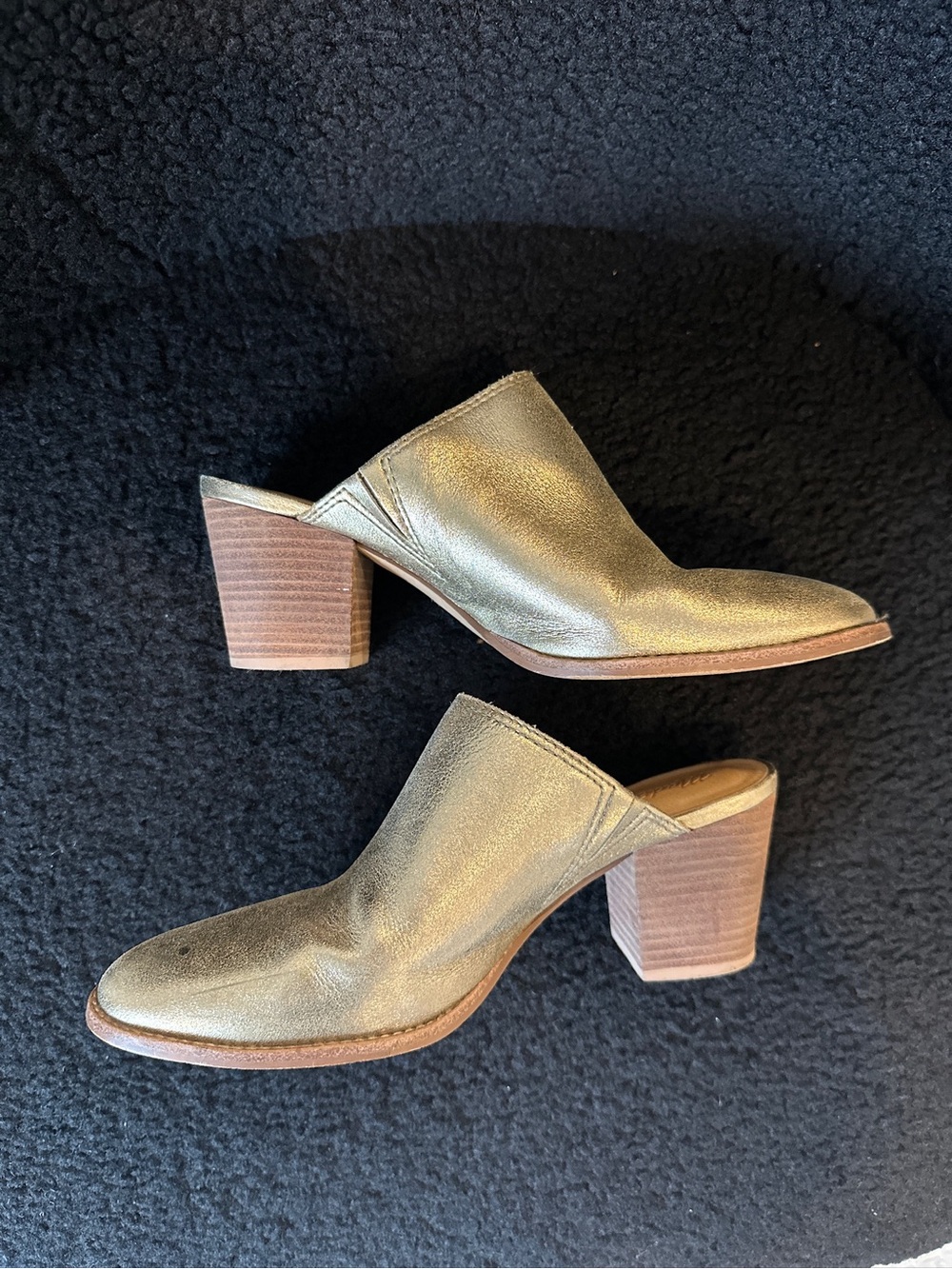 Madewell Metallic Gold Harper Mule - Slip-On Women’s Heeled Mule
